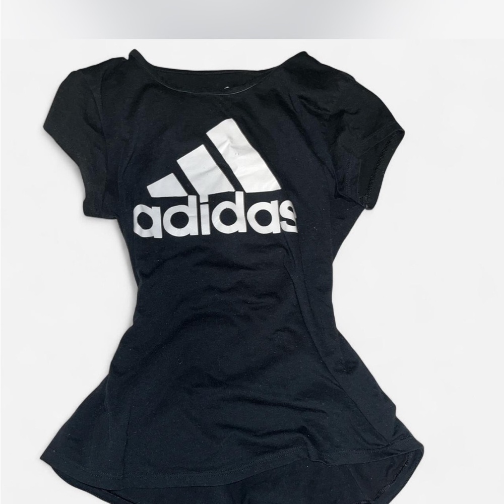 Adidas Women's Black and White Logo Tee